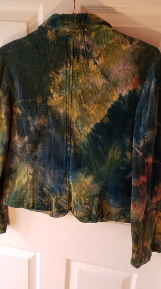 Hand dyed green blue corduroy Sonoma blazer - Picture 3 of 8